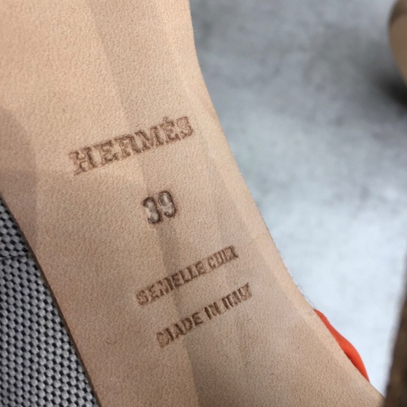 AUTH HERMÈS Orange Sandals Halloween Party heels Boots 39 NEW - Picture 4 of 7